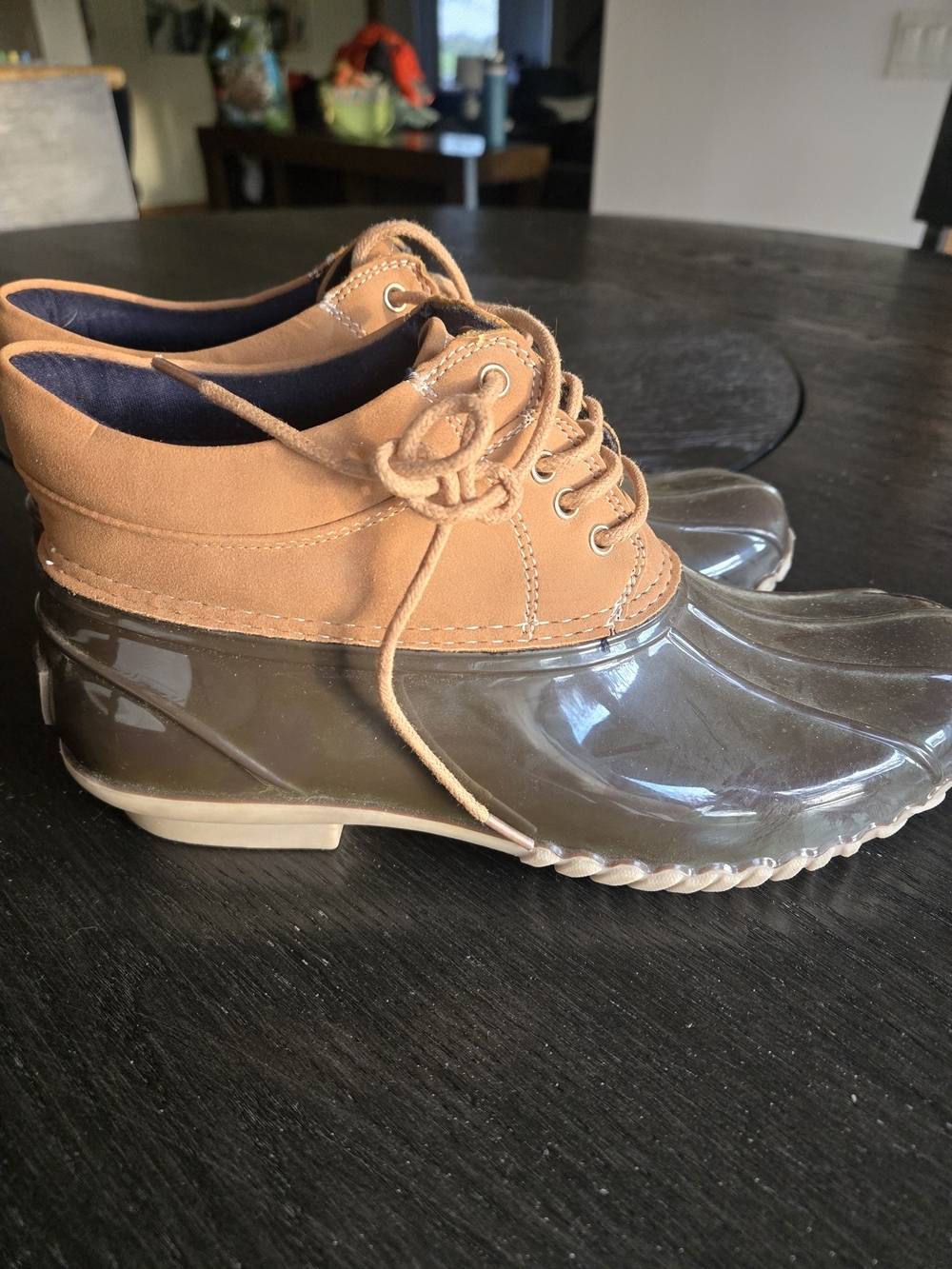 Tommy Hilfiger Women's Waterproof Duck Boots - Tan and Brown Size 8